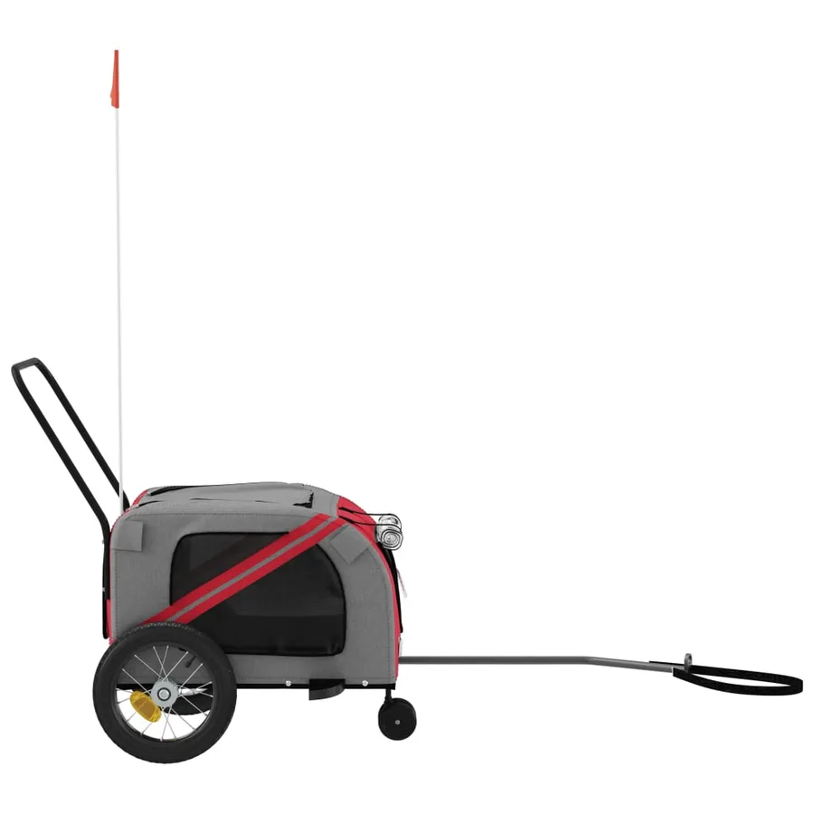 Remorque de vélo pour animaux de compagnie rouge et noir - 6