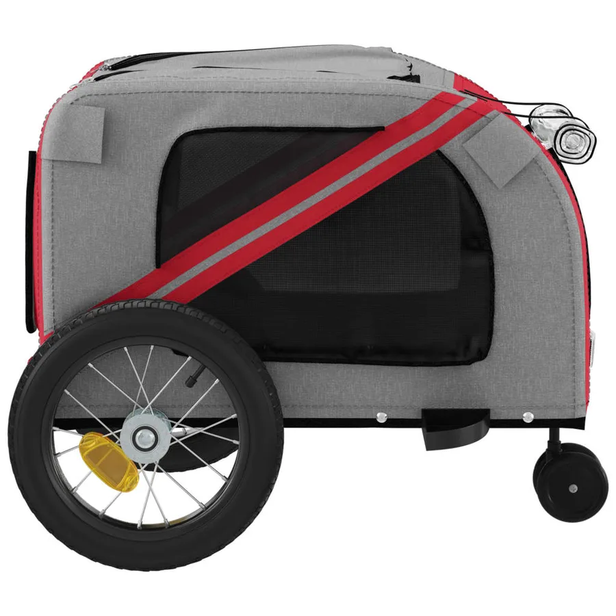 Remorque de vélo pour animaux de compagnie rouge et noir - 7