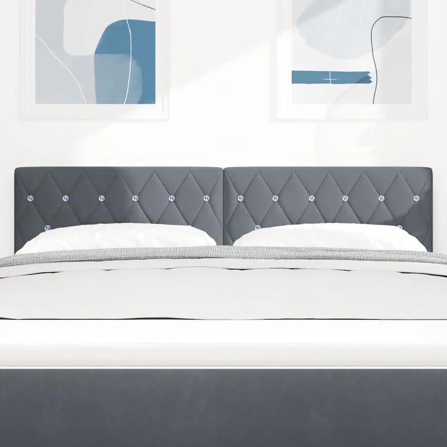 Tête de lit Gris foncé 144 cm Velours - 3