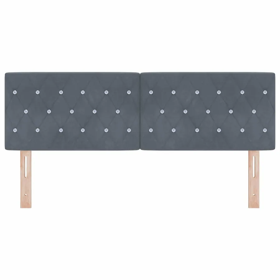 Tête de lit Gris foncé 144 cm Velours - 4