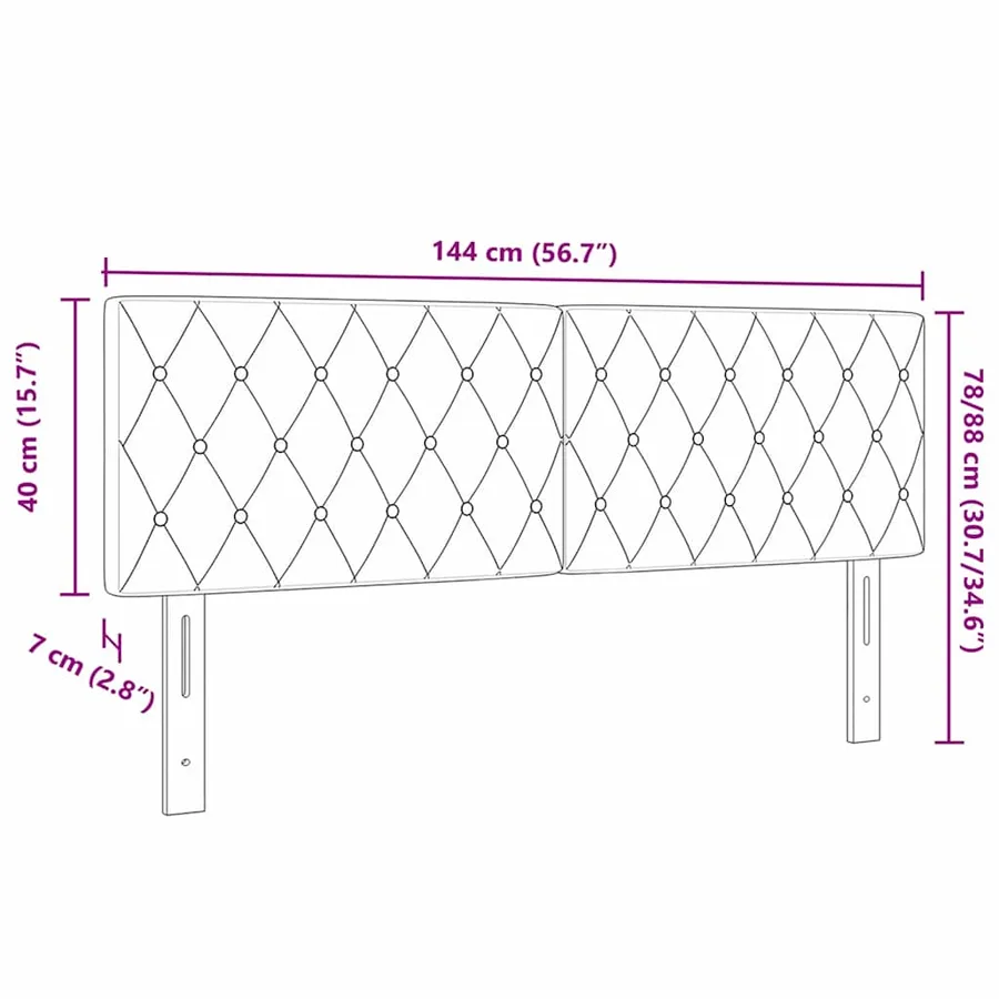 Tête de lit Gris foncé 144 cm Velours - 9