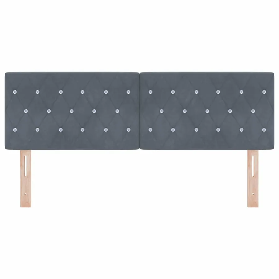 Tête de lit LED avec bandes LED Gris foncé 144 cm Velours - 5