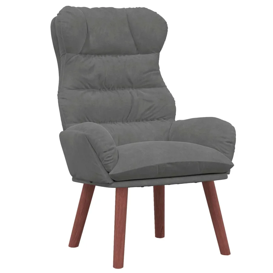 fauteuil Gris foncé 69 x 74 x 93 cm Velours - 2