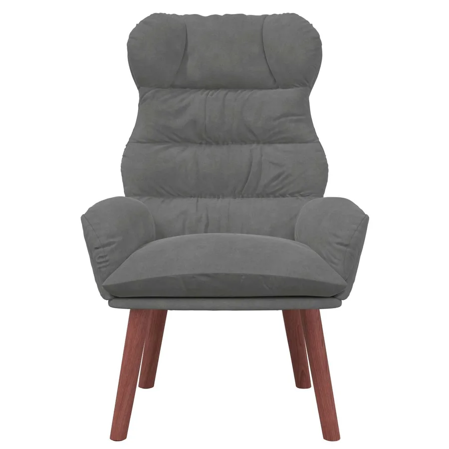 fauteuil Gris foncé 69 x 74 x 93 cm Velours - 4