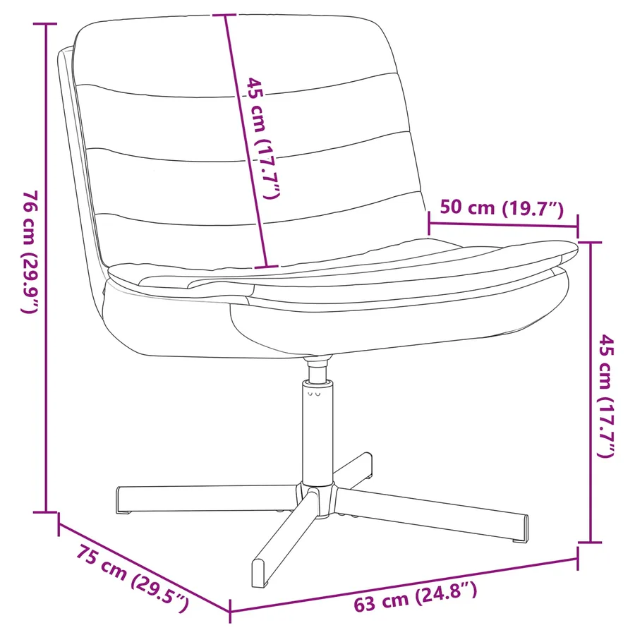 Chaise pivotante Bordeaux 63 x 75 x 76 cm tissu - 7