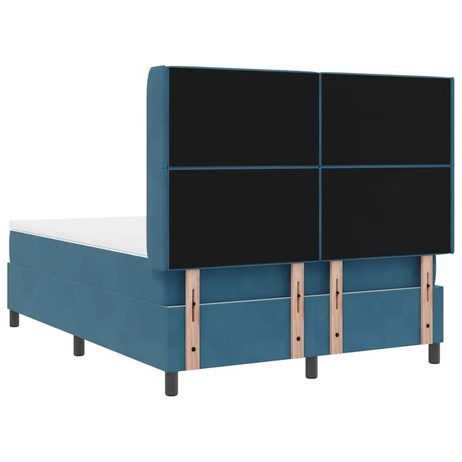 Lit à ressorts avec matelas Bleu 140 x 200 cm Velours - 9