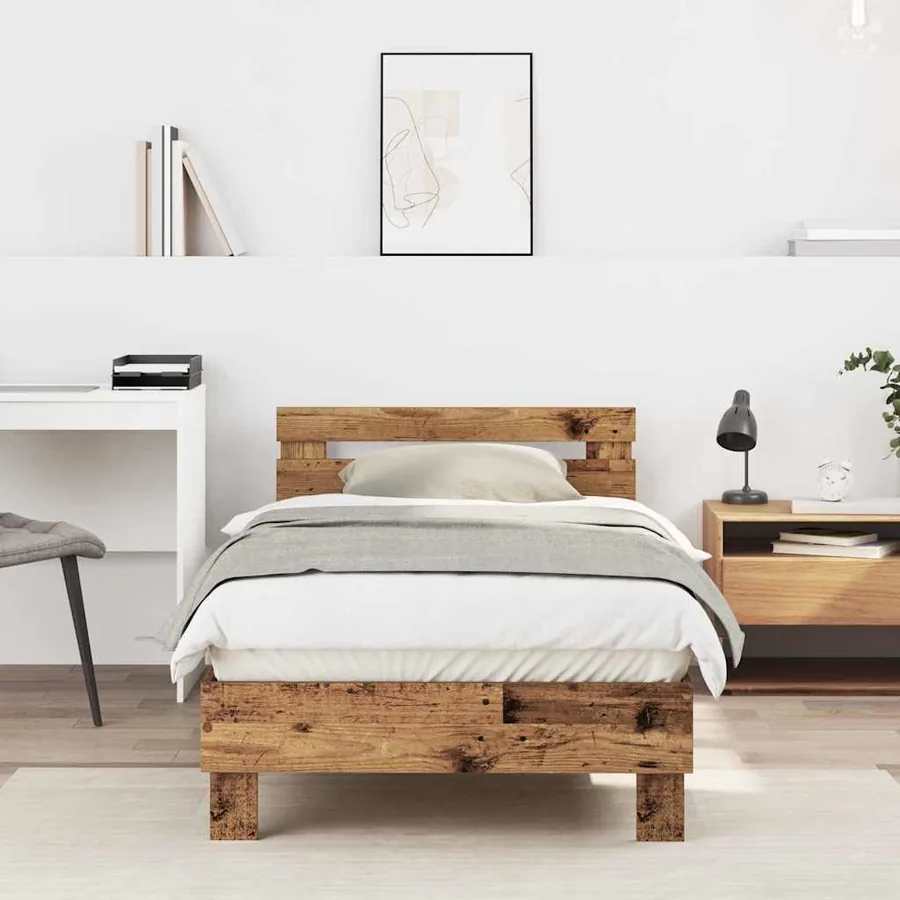 Cadre de lit Bois ancien 193 x 95 x 88 cm Bois d'ingénierie
