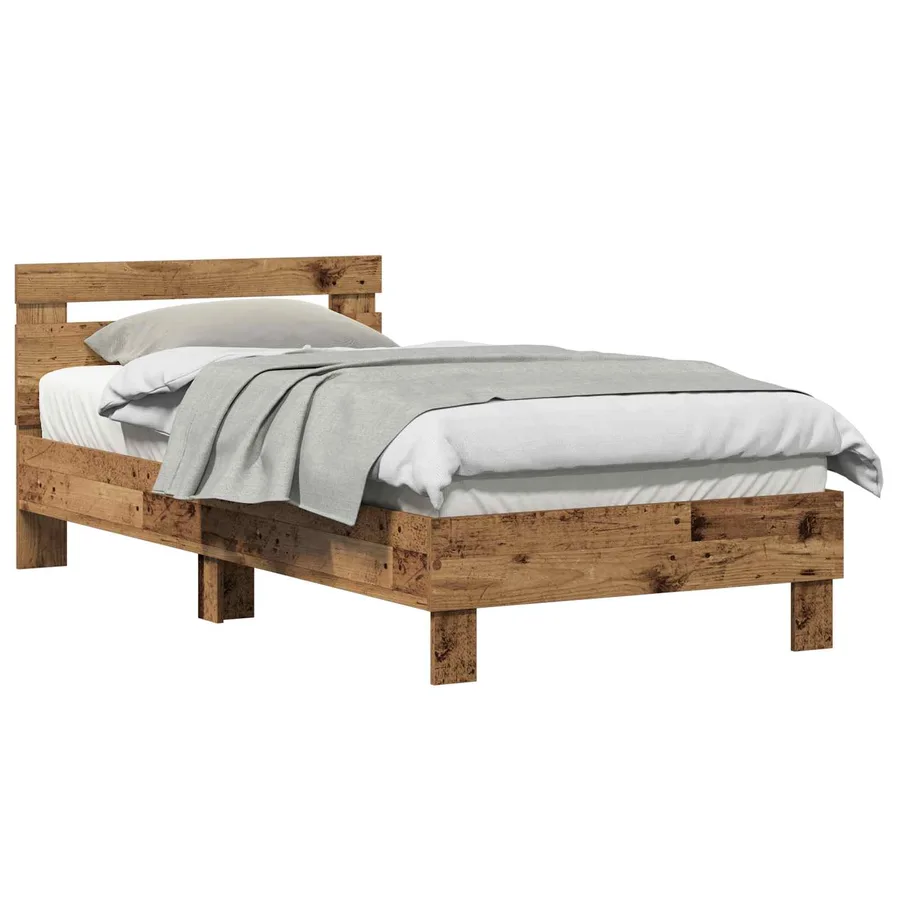 Cadre de lit Bois ancien 193 x 95 x 88 cm Bois d'ingénierie - 2