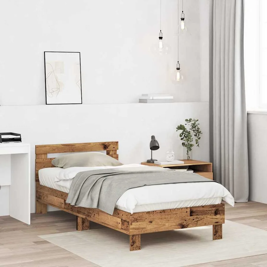 Cadre de lit Bois ancien 193 x 95 x 88 cm Bois d'ingénierie - 3