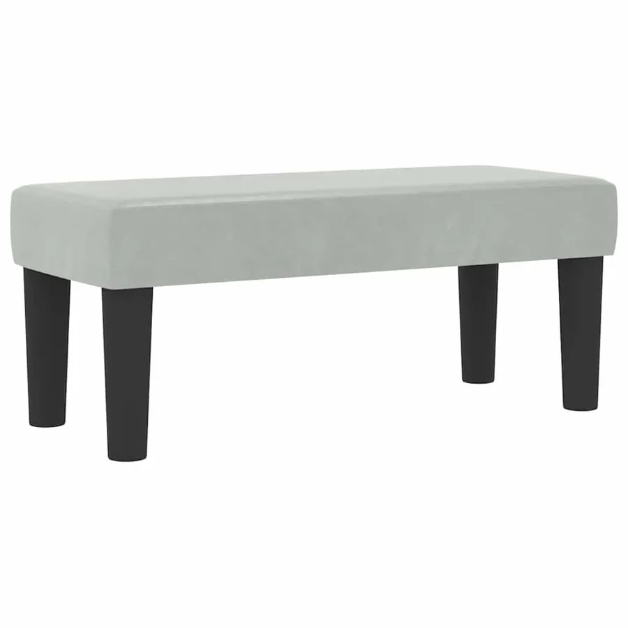 Lit à ressorts avec coussin Gris clair 200 x 80 cm Velours - 7