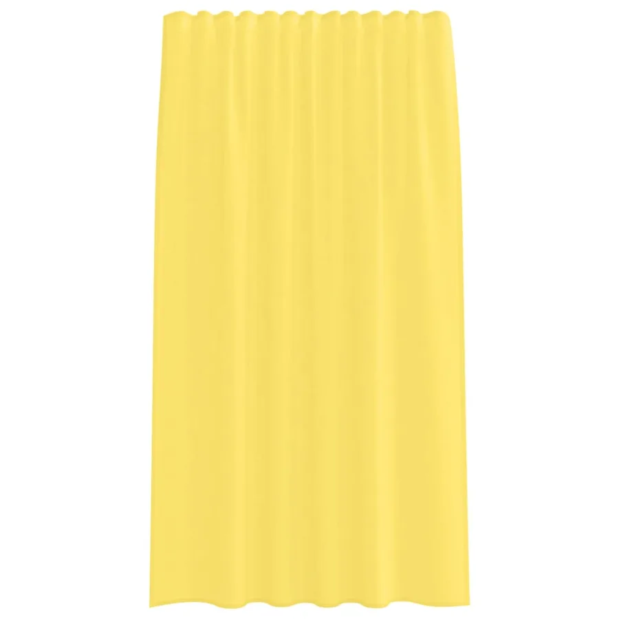 Rideaux en voile avec passe-tringles 2 pcs jaune - 4