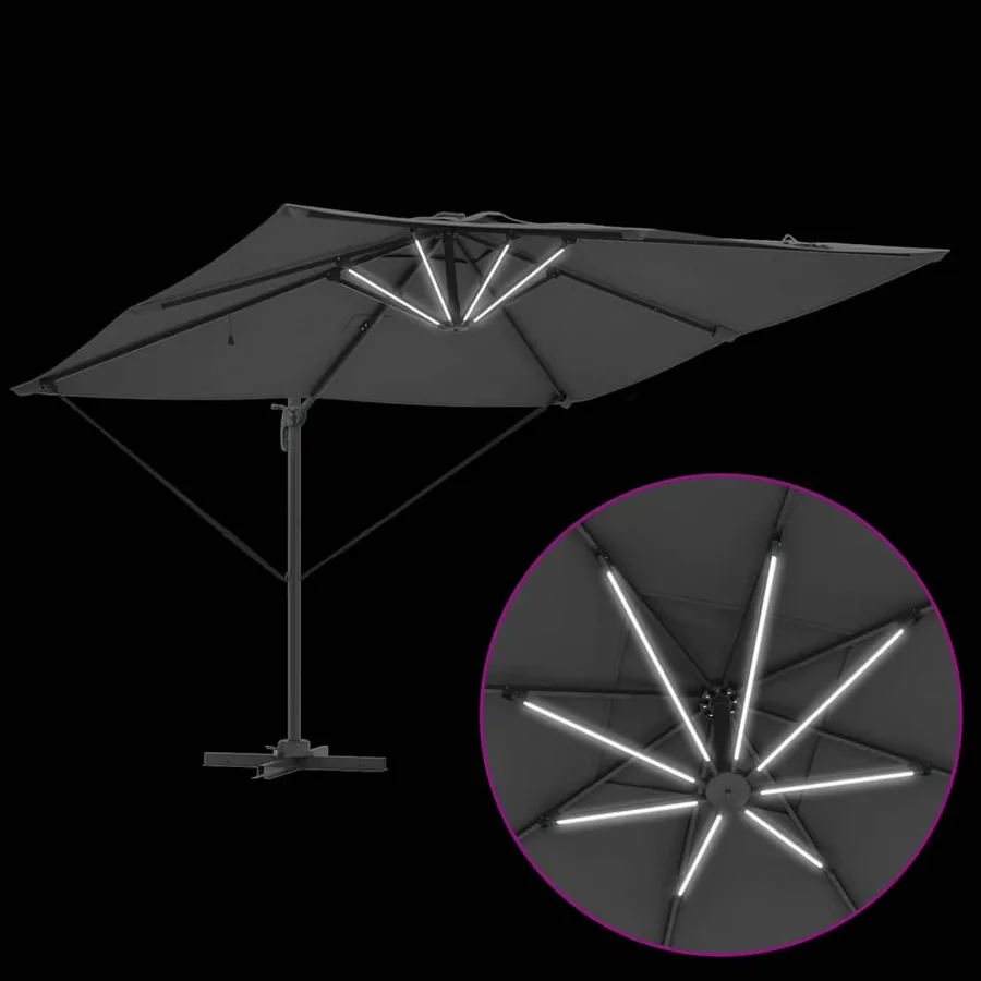Parasol Anthracite 286 x 284 x 270 cm Aluminium et polyester - 11