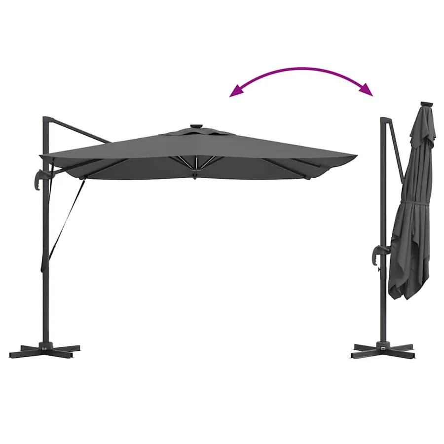 Parasol Anthracite 286 x 284 x 270 cm Aluminium et polyester - 14