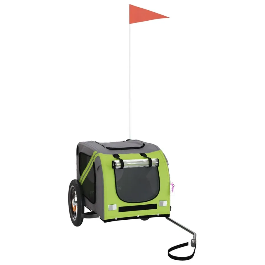 Remorque de vélo pour animaux de compagnie vert et gris - 2