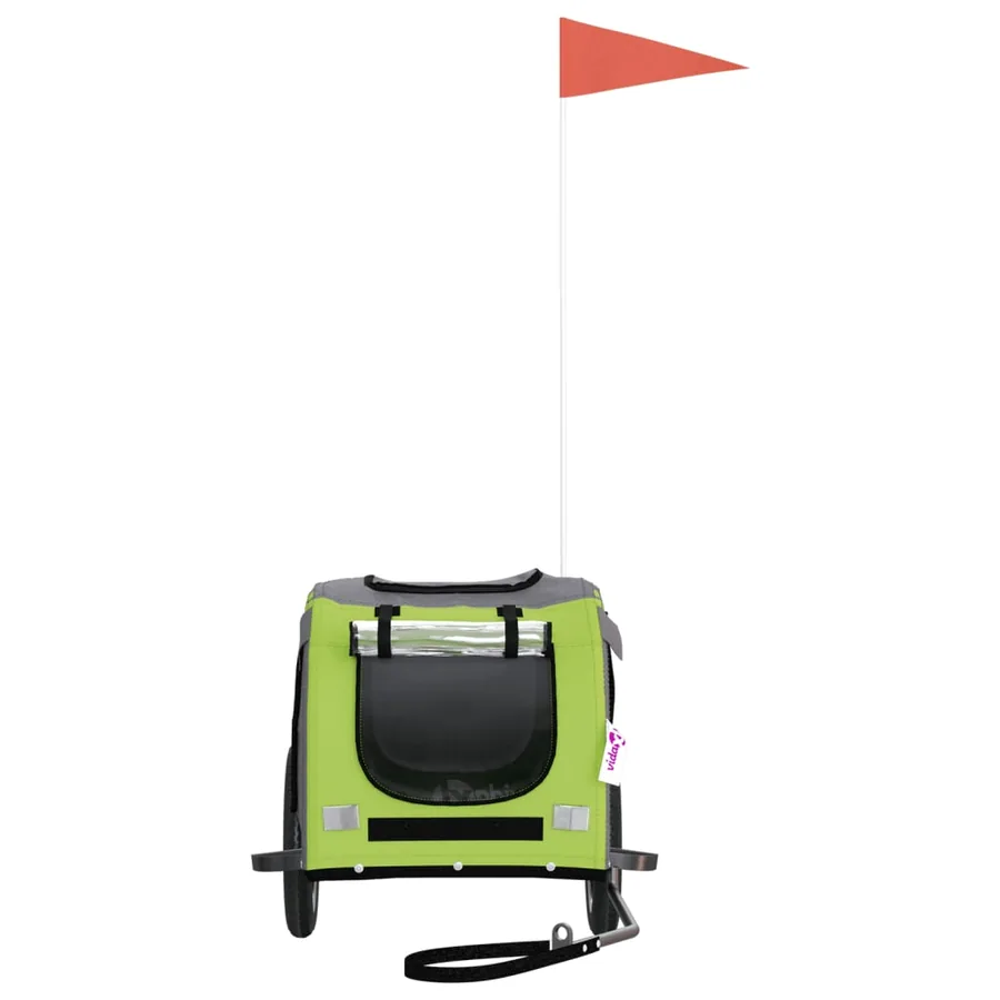 Remorque de vélo pour animaux de compagnie vert et gris - 4