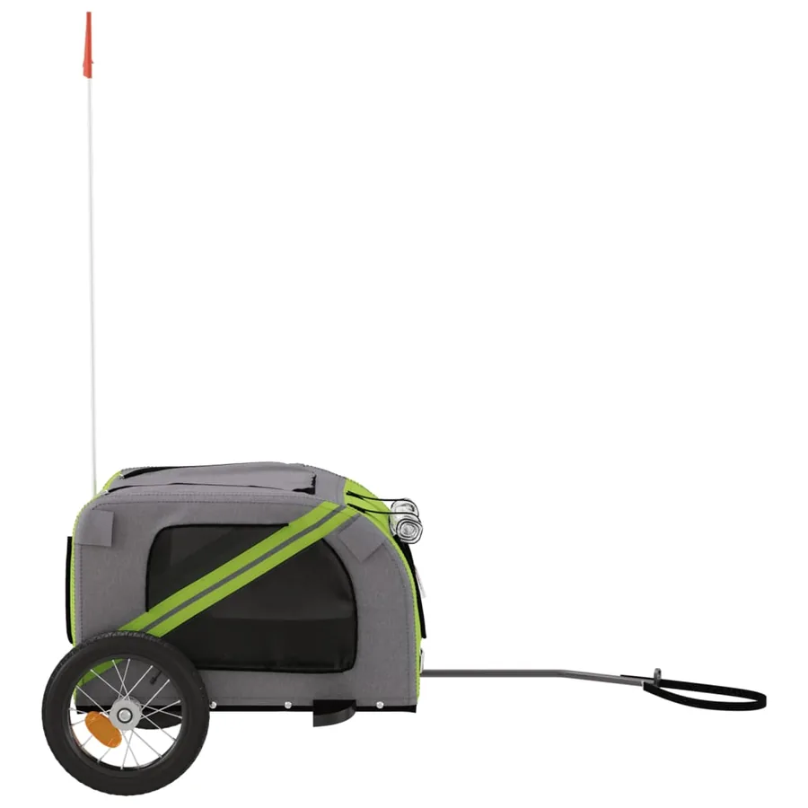 Remorque de vélo pour animaux de compagnie vert et gris - 6