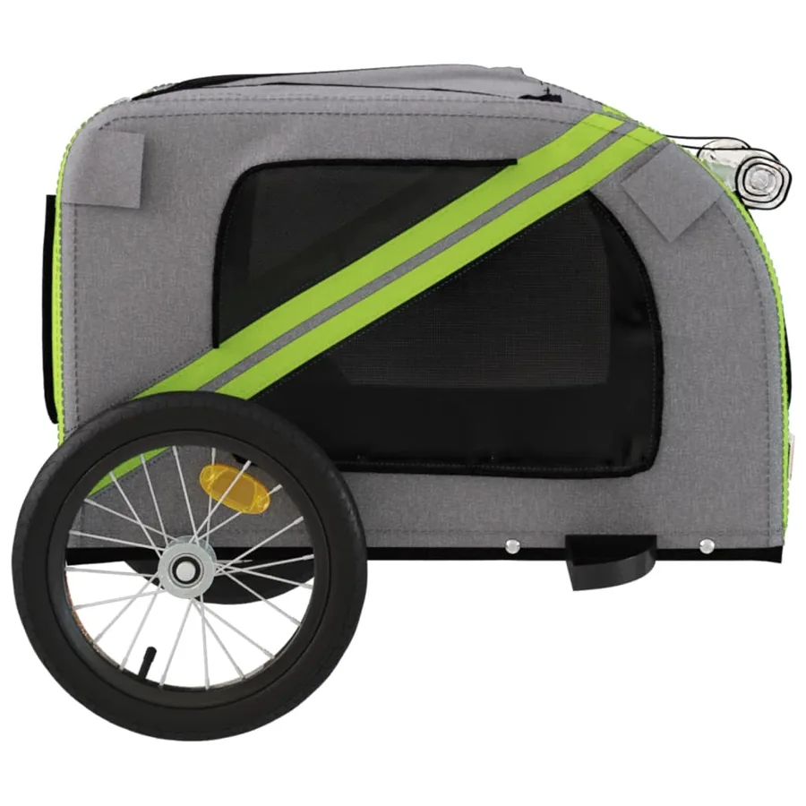 Remorque de vélo pour animaux de compagnie vert et gris - 7