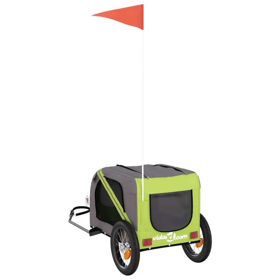 Remorque de vélo pour animaux de compagnie vert et gris - 8
