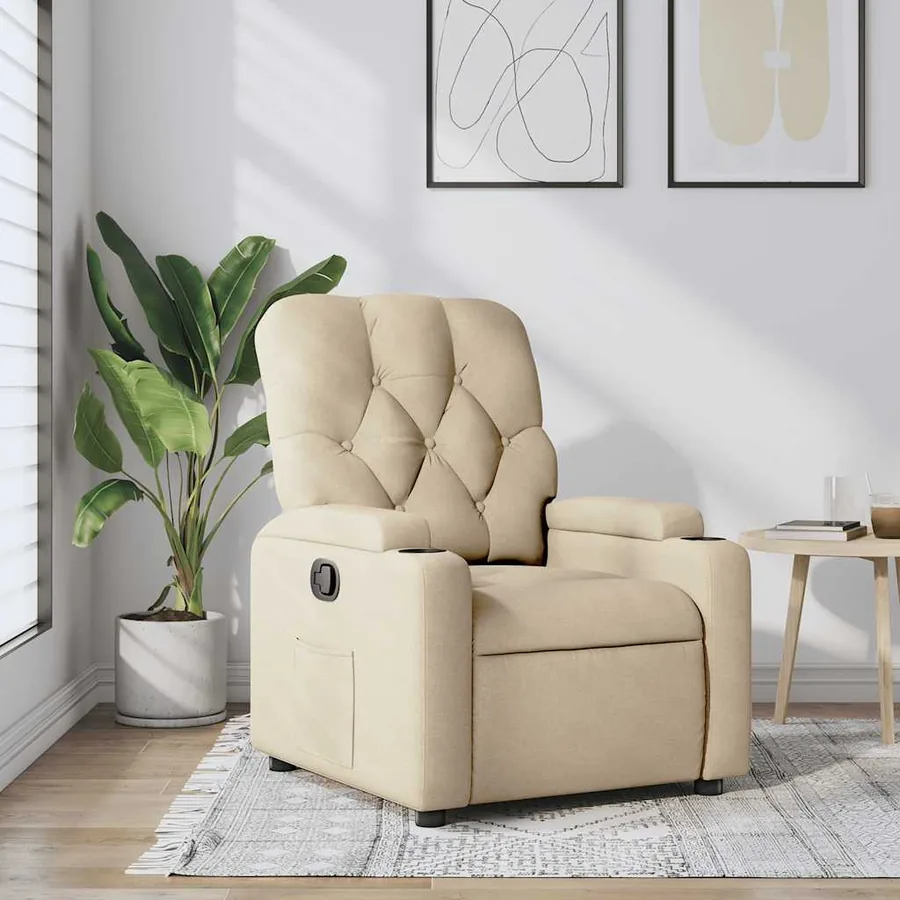 Fauteuil inclinable Crème Tissu