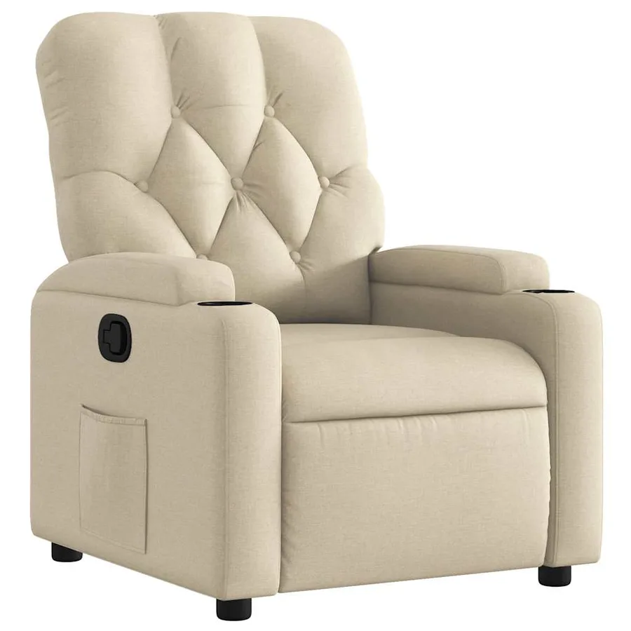 Fauteuil inclinable Crème Tissu - 2