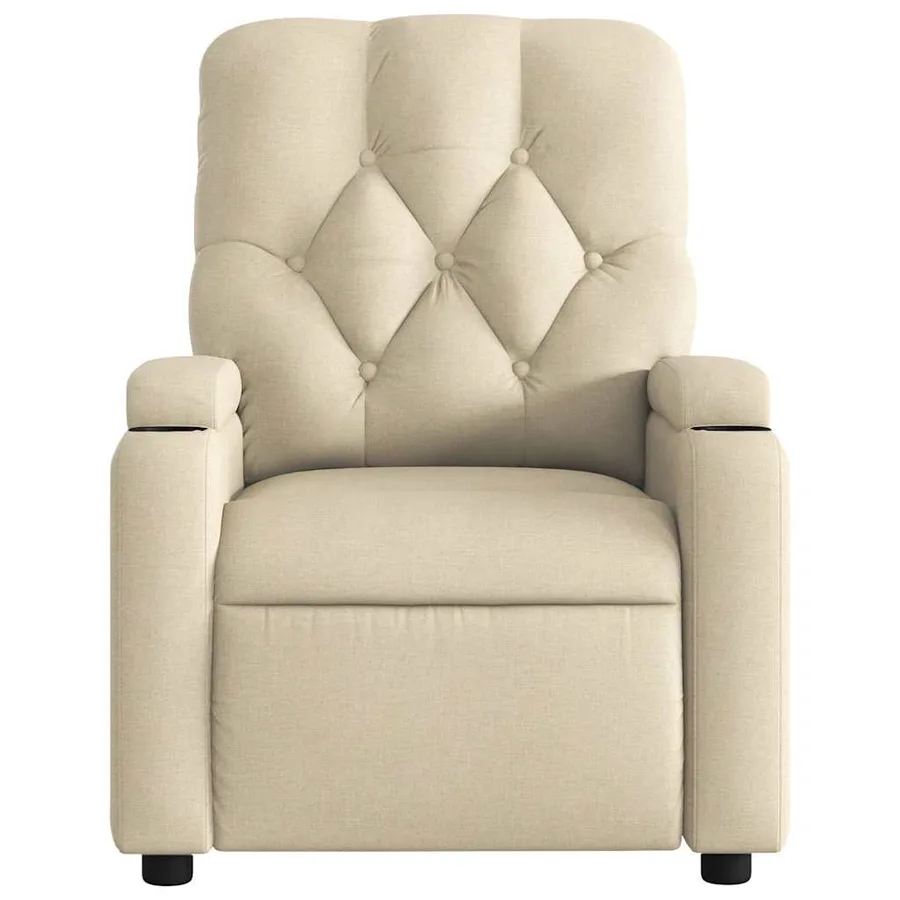 Fauteuil inclinable Crème Tissu - 6