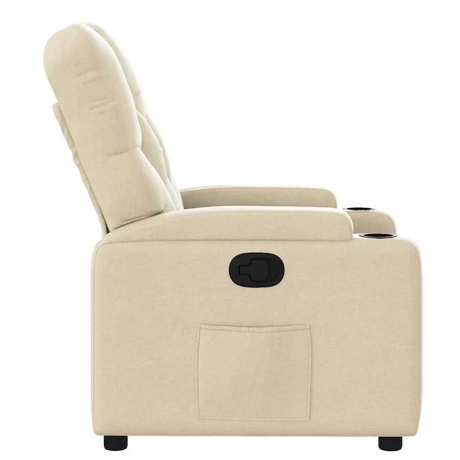 Fauteuil inclinable Crème Tissu - 7