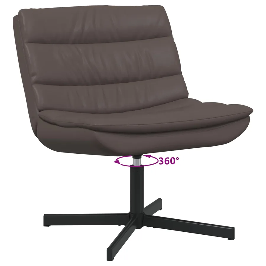 Chaise pivotante Marron 63 x 75 x 76 cm PU brillant - 5