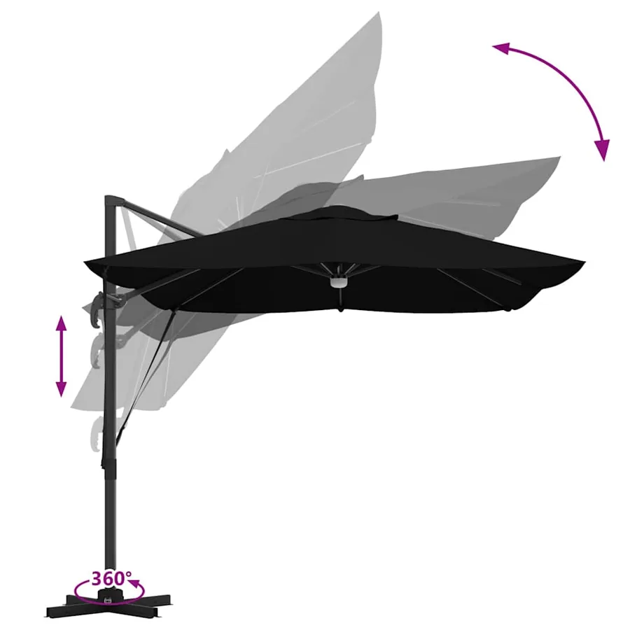 Parasol Noir 351 x 250 x 253 cm Polyester et Aluminium - 13