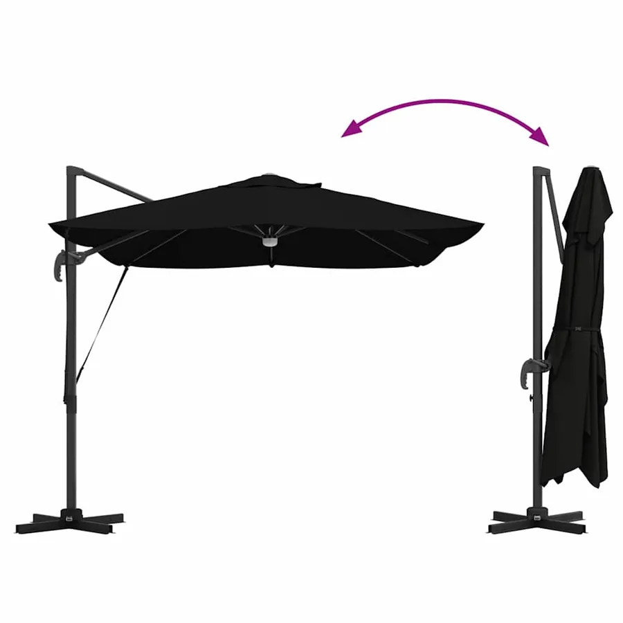 Parasol Noir 351 x 250 x 253 cm Polyester et Aluminium - 14