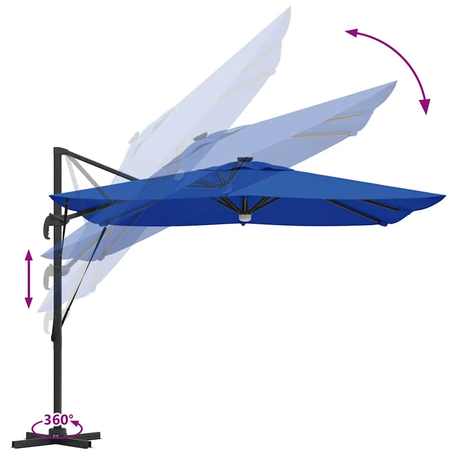 Parasol Roma Bleu 286 x 284 x 270 cm Aluminium et polyester - 13