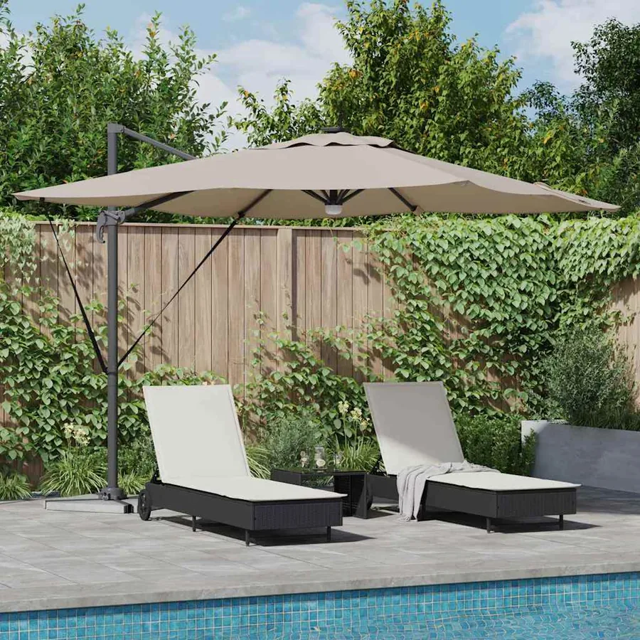 Parasol Roma Taupe 286 x 284 x 270 cm Aluminium et polyester