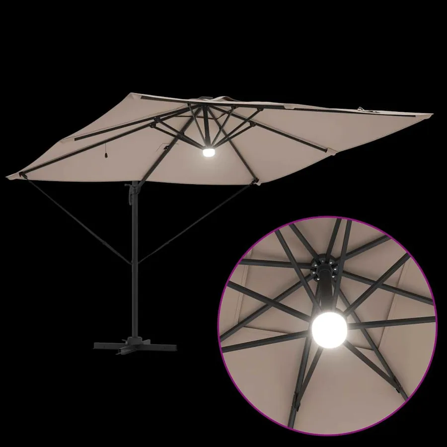 Parasol Roma Taupe 286 x 284 x 270 cm Aluminium et polyester - 11