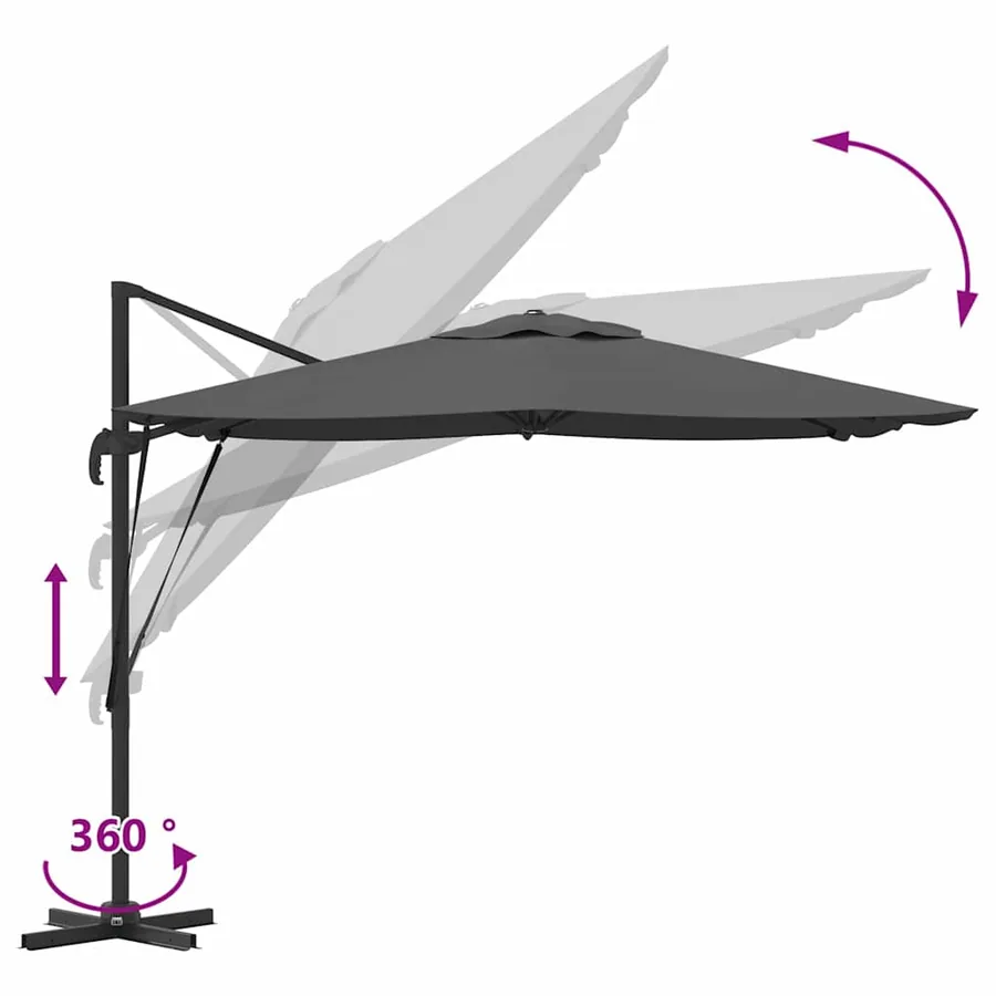 Parasol Roma Anthracite 286 x 284 x 265 cm - 11