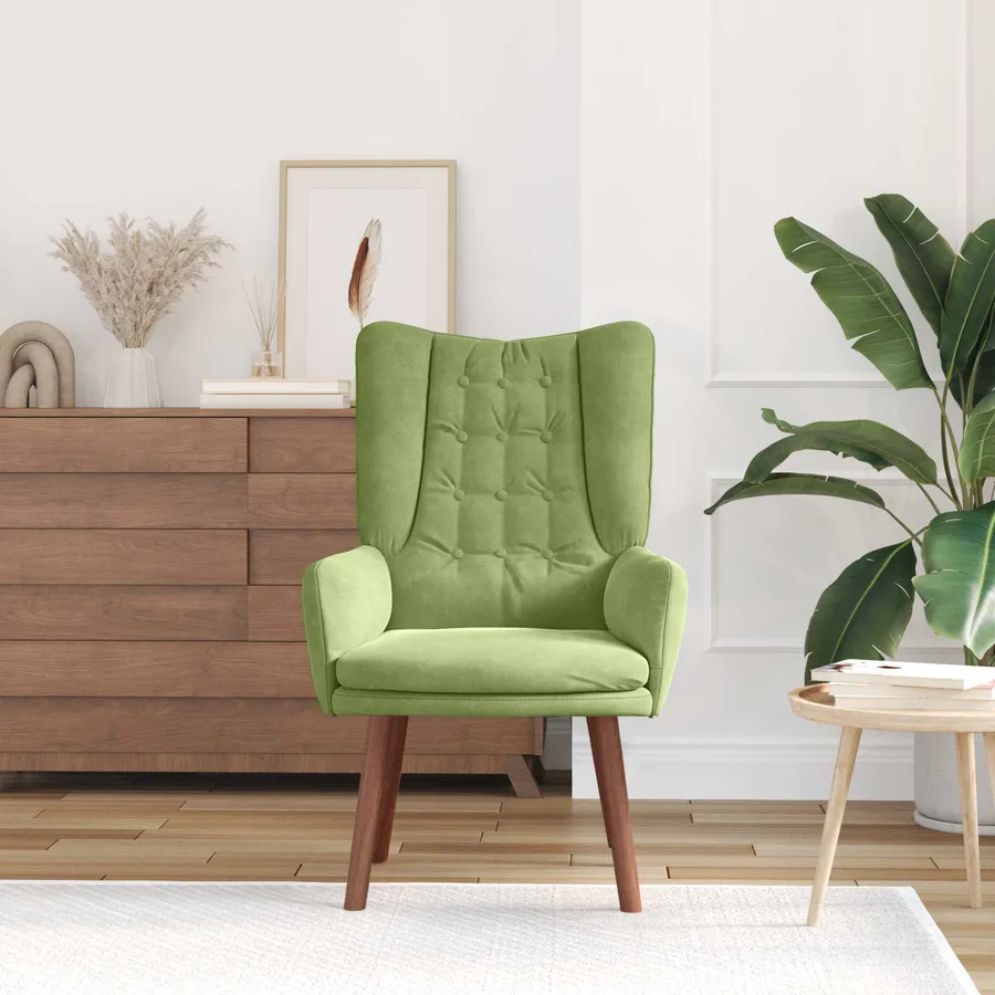 fauteuil Vert clair 63 x 67 x 94 cm Velours - 3