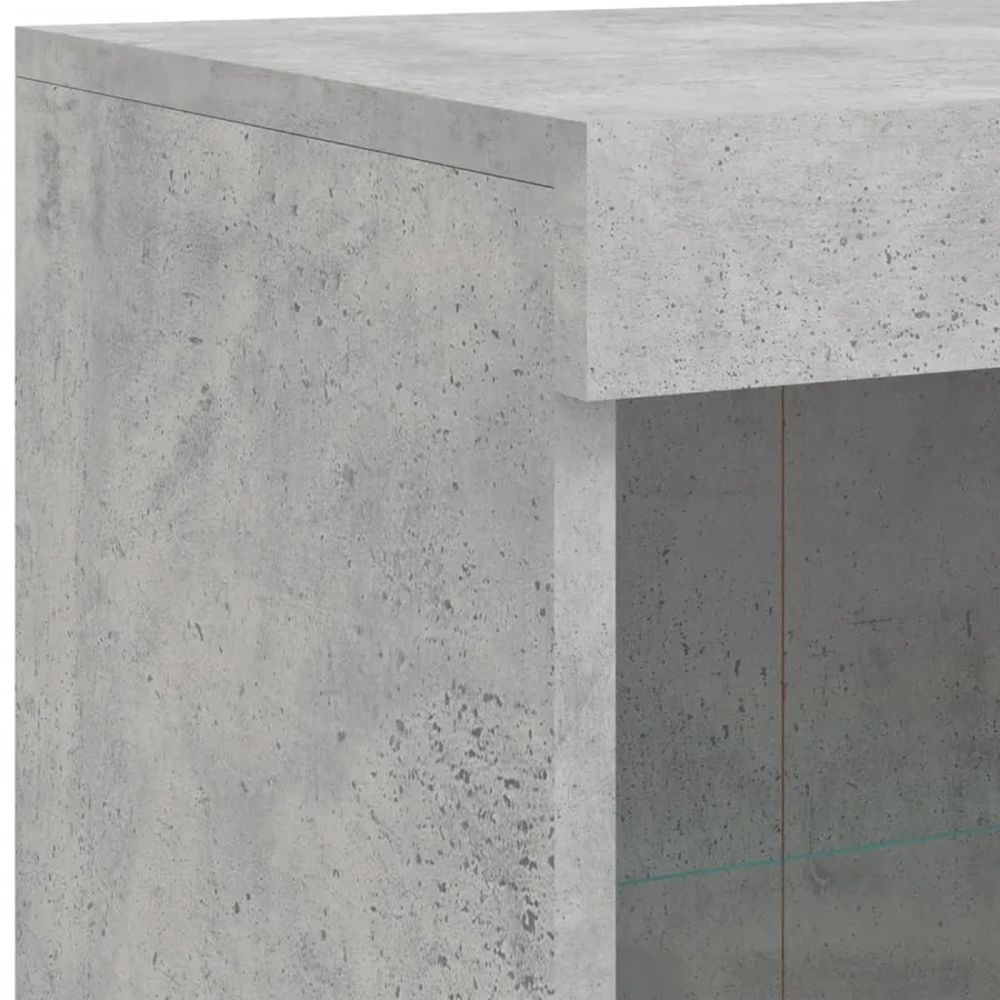 Buffet avec lumières LED gris béton 202x37x100 cm - 11