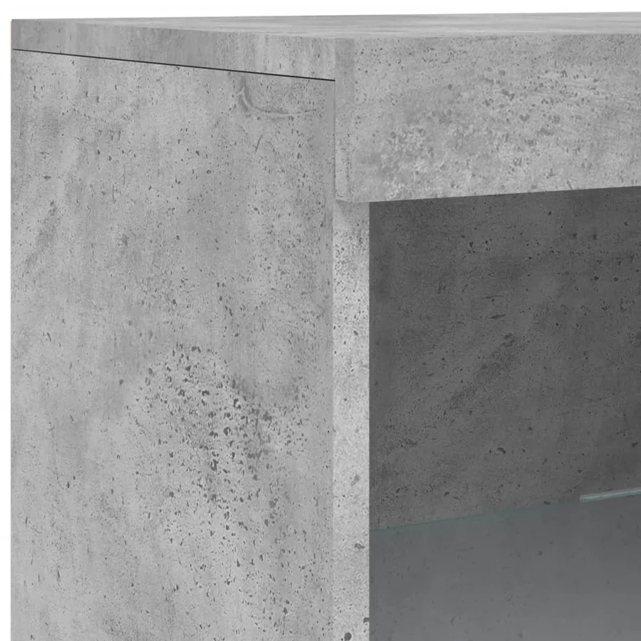 Buffet avec lumières LED gris béton 202x37x100 cm - 12