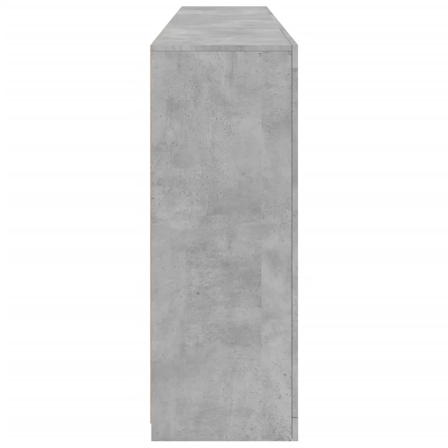 Buffet avec lumières LED gris béton 202x37x100 cm - 7