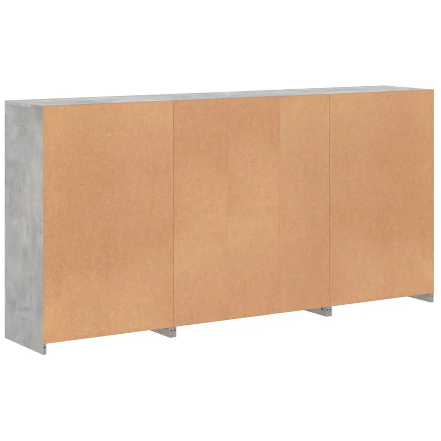 Buffet avec lumières LED gris béton 202x37x100 cm - 8