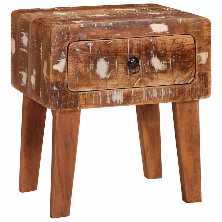 Table d'appoint Marron 40 x 32 x 46 cm Bois Recyclé Solide