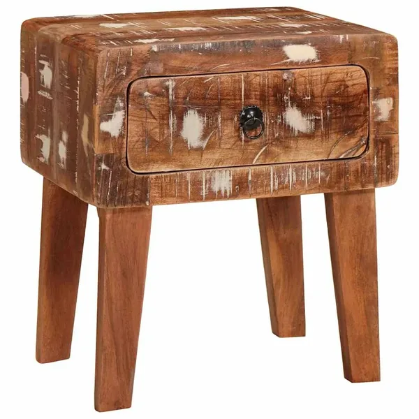 Table d'appoint Marron 40 x 32 x 46 cm Bois Recyclé Solide