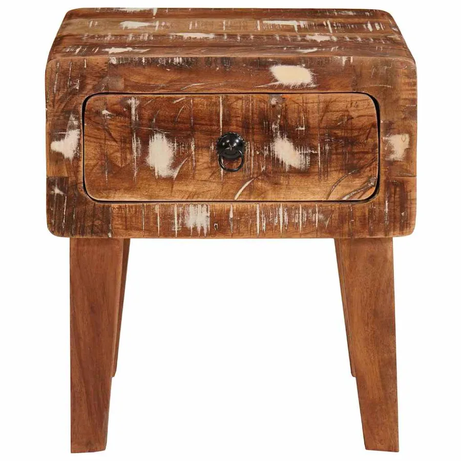 Table d'appoint Marron 40 x 32 x 46 cm Bois Recyclé Solide - 5