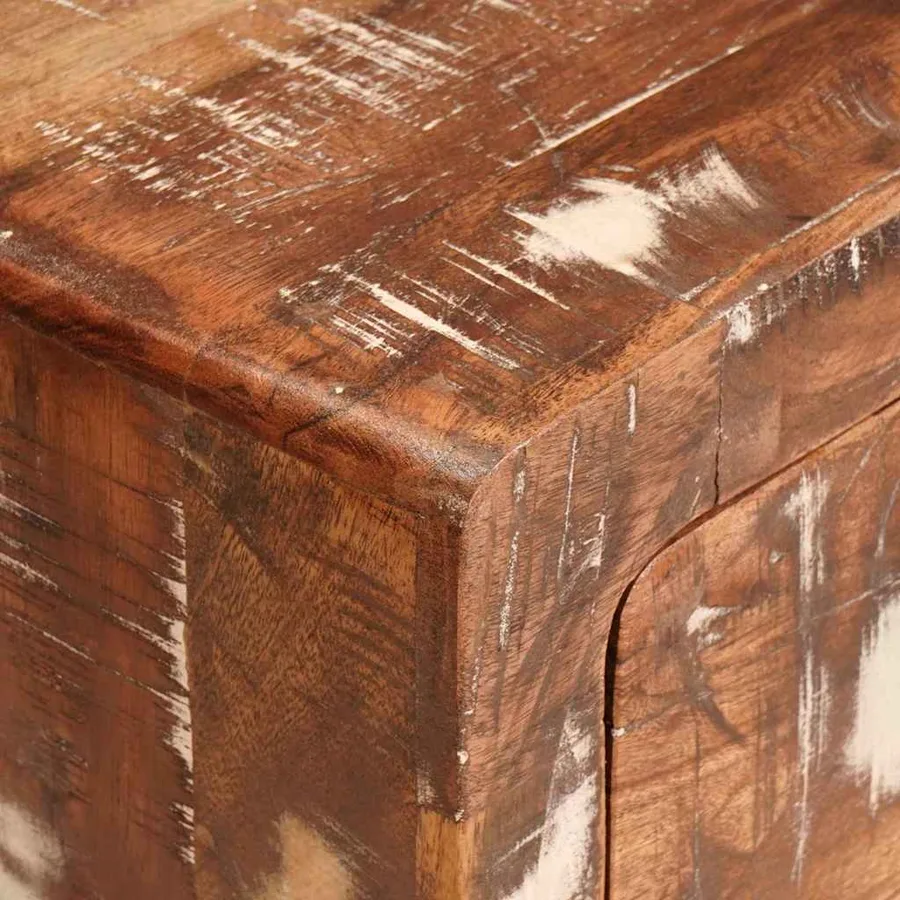 Table d'appoint Marron 40 x 32 x 46 cm Bois Recyclé Solide - 9