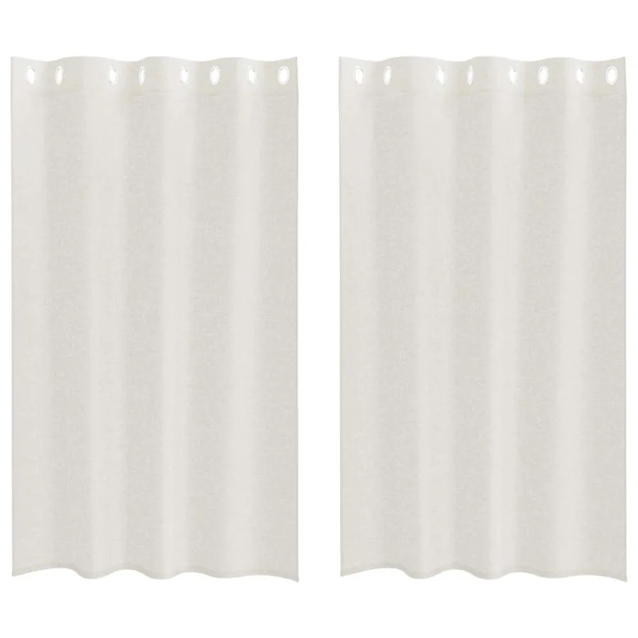 Rideau en Voile 2 pcs Crème 175 x 140 cm Polyester - 2
