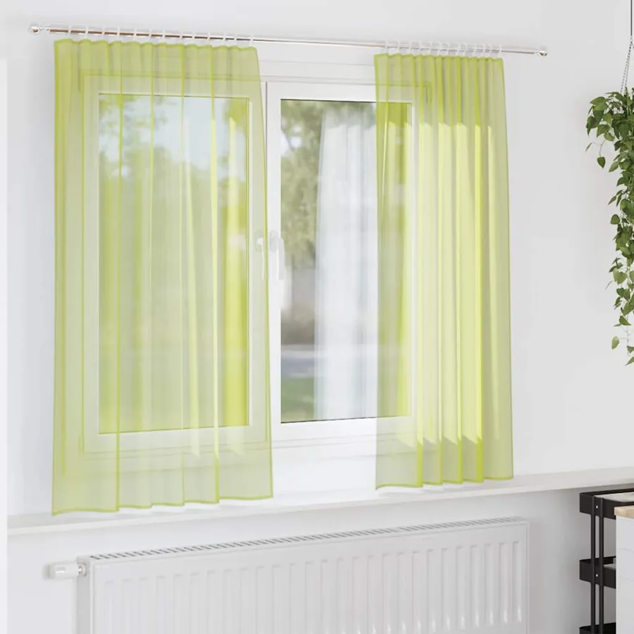 Rideaux en voile à œillets 2 pcs vert pomme