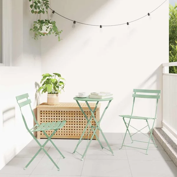 Chaise de jardin pliante 2 pcs Menthe claire 42 x 46 x 82cm