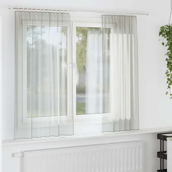 Rideaux en voile à œillets 2 pcs gris clair