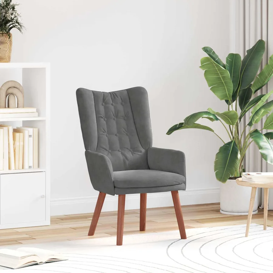 fauteuil Gris foncé 63 x 67 x 94 cm Velours