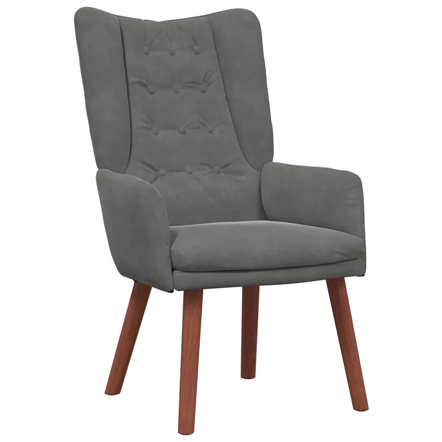 fauteuil Gris foncé 63 x 67 x 94 cm Velours - 2