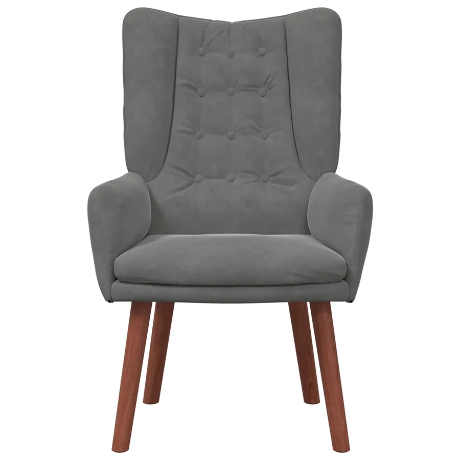 fauteuil Gris foncé 63 x 67 x 94 cm Velours - 4