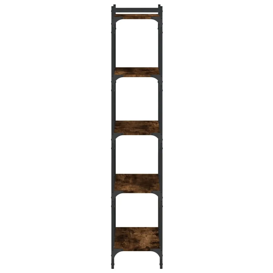 Bibliothèque 5 niveaux chêne fumé 60x30x154cm bois d'ingénierie - 5